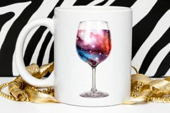 Galaxy in Wine Glass Sublimation PNG Clipart Product Image 2