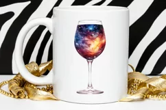 Galaxy in Wine Glass Sublimation PNG Clipart Product Image 2