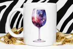 Galaxy in Wine Glass Sublimation PNG Clipart Product Image 2