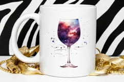 Galaxy in Wine Glass Sublimation PNG Clipart Product Image 2