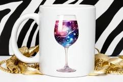 Galaxy in Wine Glass Sublimation PNG Clipart Product Image 2
