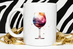 Galaxy in Wine Glass Sublimation PNG Clipart Product Image 2
