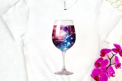 Galaxy in Wine Glass Sublimation PNG Clipart Product Image 3
