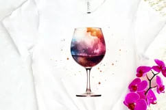 Galaxy in Wine Glass Sublimation PNG Clipart Product Image 3