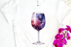 Galaxy in Wine Glass Sublimation PNG Clipart Product Image 3