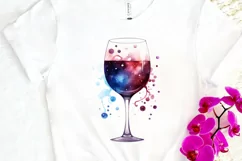 Galaxy in Wine Glass Sublimation PNG Clipart Product Image 3