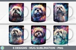 Bundle of six Watercolor Lhasa Apsos Mug Wrap designs.