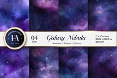 Galaxy Nebula Deep Purple Blue Cosmic Digital Paper Product Image 1