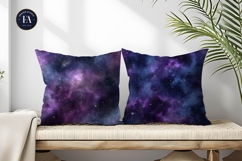 Galaxy Nebula Deep Purple Blue Cosmic Digital Paper Product Image 2