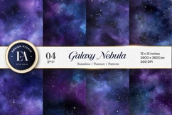 Deep Purple Blue Galaxy Nebula Texture Art Digital Paper Product Image 1