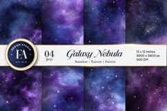 Galaxy Nebula Deep Purple Blue Cosmic Digital Paper Product Image 1
