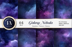 Purple and Blue Galaxy Nebula Space Art Digital Paper Product Image 1