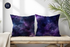 Deep Purple Blue Galaxy Nebula Texture Art Digital Paper Product Image 2