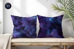 Deep Purple Blue Galaxy Nebula Texture Art Digital Paper Product Image 2