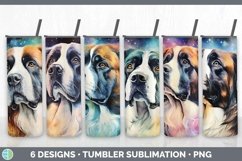 Bundle of six Watercolor Saint Bernards Tumbler designs.