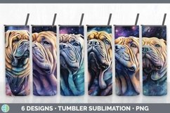 Bundle of six Watercolor Shar Peis Tumbler designs.