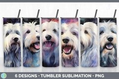 Bundle of six Watercolor Sheepdogs Tumbler designs.