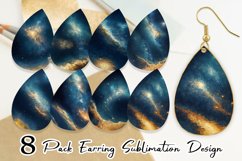 Galaxy Space Watercolor Earring teardrop sublimation design Product Image 1