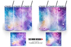 Galaxy Space Watercolor | Tumbler Sublimation Wrap Product Image 5