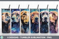 Bundle of six Watercolor Spaniels Tumbler designs.