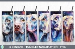 Bundle of six Watercolor Weimaraner Tumbler designs.