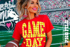 Any Sport Game Day Sublimation PNG, Red Yellow Polka Dots Product Image 2