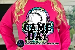 Baseball Game day Sublimation Design PNG | Colorful Leopard Product Image 2