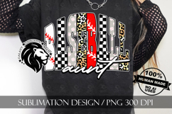 Baseball Aunt Sublimation PNG, Leopard Checkered Product Image 6