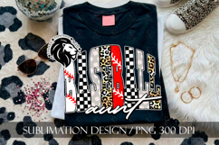 Baseball Aunt Sublimation PNG, Leopard Checkered Product Image 1