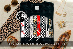 Baseball Gigi Sublimation PNG, Leopard Checkered Product Image 1