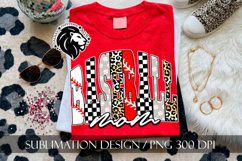 Baseball Mom Sublimation PNG, Leopard Checkered Product Image 3