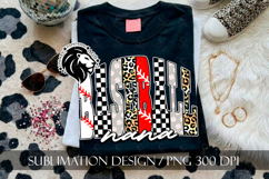 Baseball Nana Sublimation PNG, Leopard Checkered Product Image 2