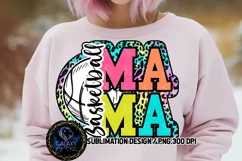 Basketball Mama Sublimation PNG | Colorful Leopard Doodle Product Image 2