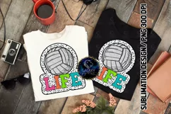 Volleyball Life Sublimation Design PNG | Chenille Textu Product Image 1