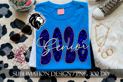 Senior 2026 Sublimation PNG, Blue Leopard Product Image 1