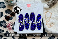 Senior 2026 Sublimation PNG, Blue Leopard Product Image 3