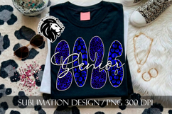 Senior 2026 Sublimation PNG, Blue Leopard Product Image 4