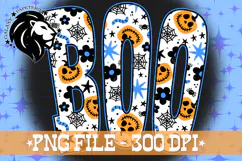 Blue Halloween Boo PNG, Pumpkins, Halloween Doodle PNG Product Image 3