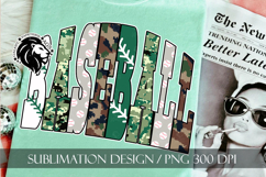 Baseball Sublimation PNG, Green Camo Product Image 2