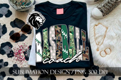 Baseball Coach Sublimation PNG, Green Camo Product Image 4