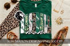 Baseball Mom Mama Sublimation PNG, Green Camo Product Image 1