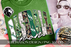 Baseball Mom Mama Sublimation PNG, Green Camo Product Image 3