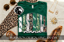 Baseball Nana Nanny Sublimation PNG, Green Camo Product Image 2