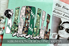 Baseball Nana Nanny Sublimation PNG, Green Camo Product Image 3