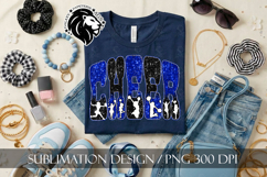 Glitter Sequins Cheer Sublimation Design PNG | Blue Black Product Image 4