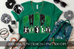 Glitter Sequins Cheer Sublimation Design PNG | Green Black Product Image 3