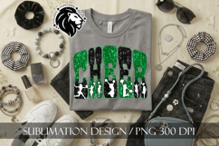 Glitter Sequins Cheer Sublimation Design PNG | Green Black Product Image 4