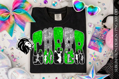 Cheer Sublimation Design PNG | Green Black Silver Sequins Product Image 4