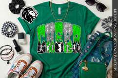 Cheer Sublimation Design PNG | Green Black Silver Sequins Product Image 1