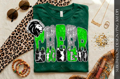 Cheer Sublimation Design PNG | Green Black Silver Sequins Product Image 5